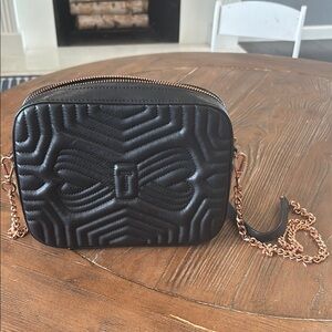 Ted Baker Chic Black Quilted Crossbody Bag with Chain Strap